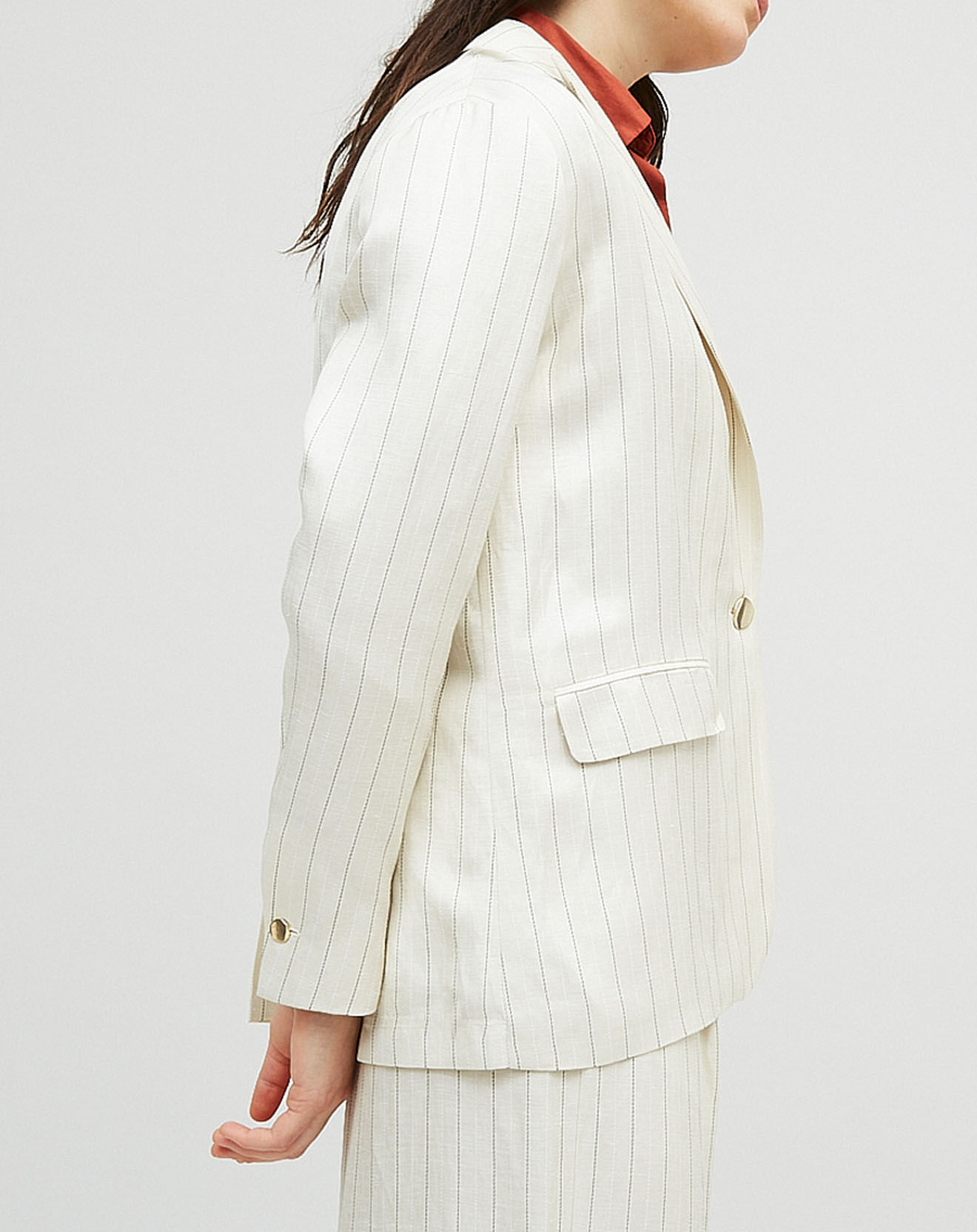 Chloé Stora Veste en Lin mélangé Valerio écrue