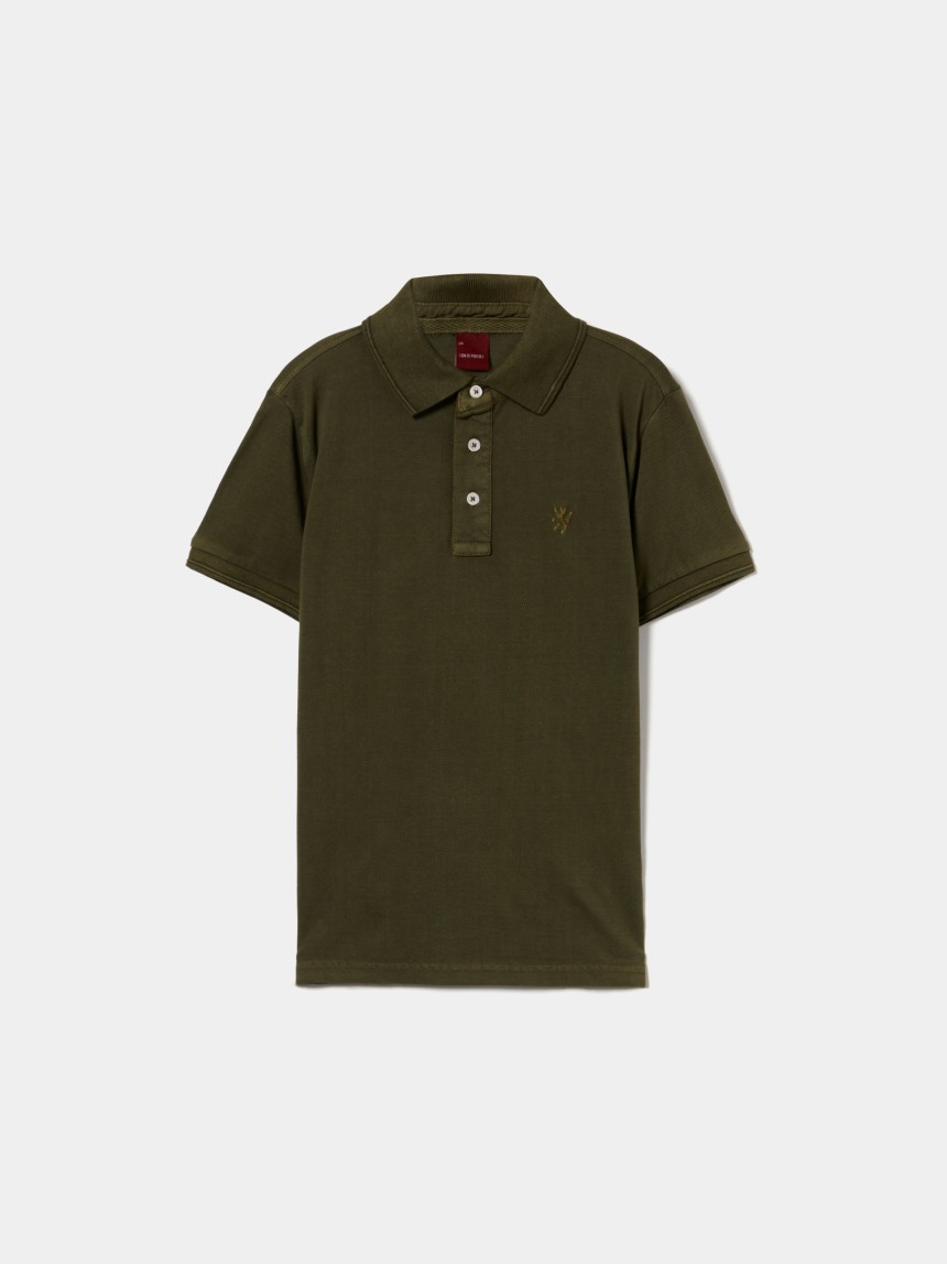 Polo slim fit de algodão