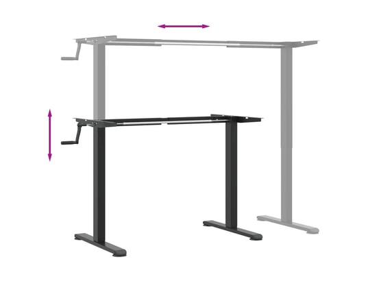 VIDAXL - Cadre de bureau debout noir (94-135)x60x(70-114) cm acier