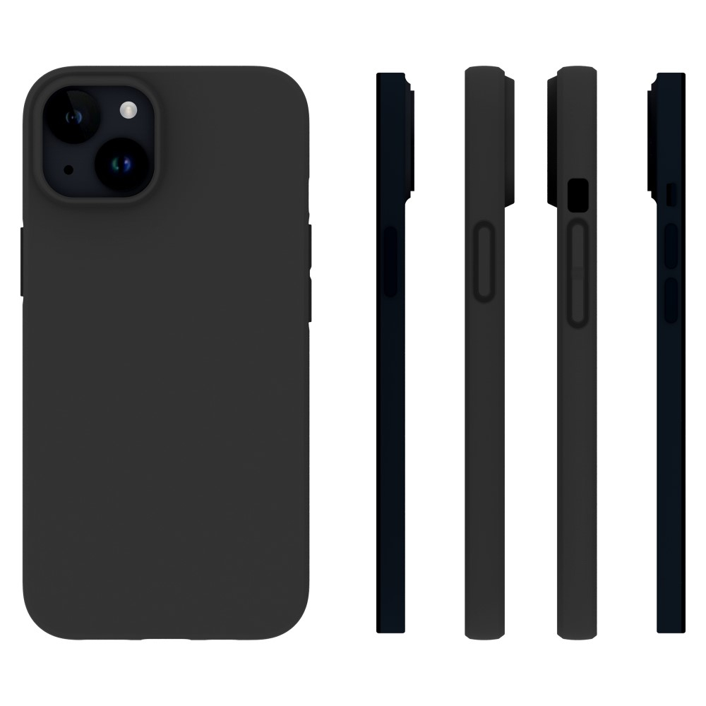 iPhone 15 Gummi Case Hülle Matt - Schwarz