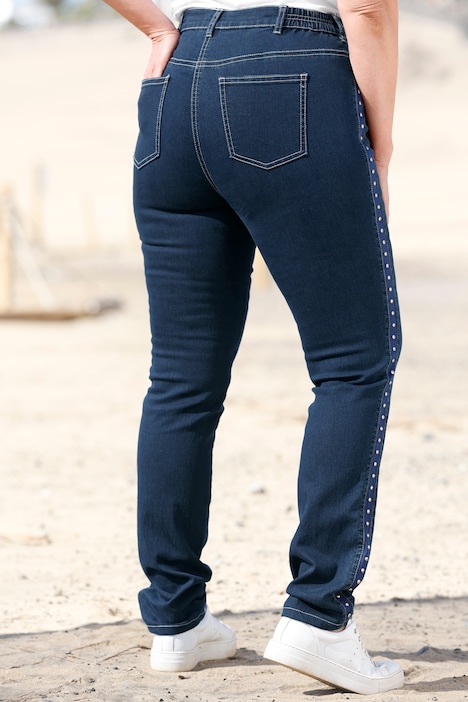 Jeans, Straight Fit, Ziernieten, 5-Pocket