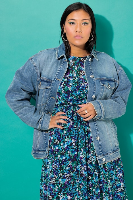 Jeansjacke, oversized, hellgewaschen