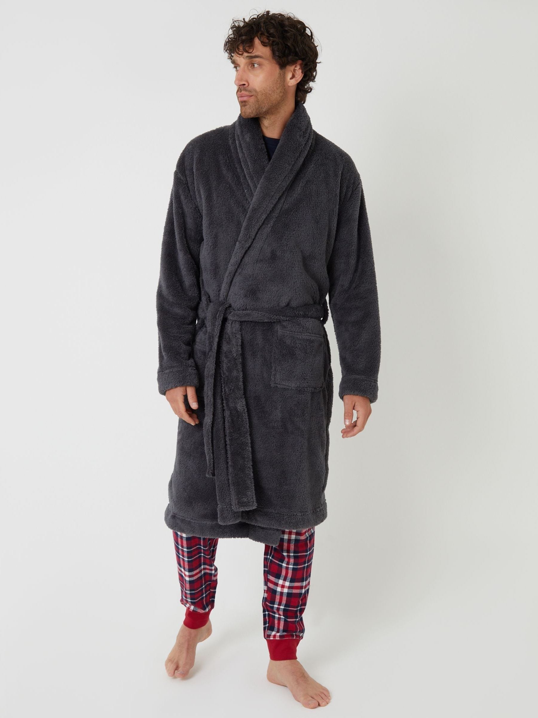 Grijs - Threadbare Cosy Borg Dressing Gown