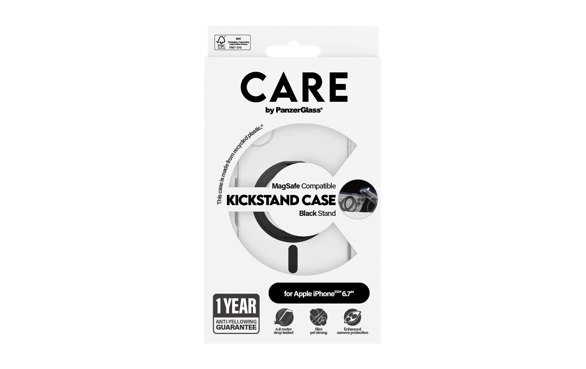 Back Cover Feature Kickstand iPhone 16 Plus SchwarzSchutzhülle für das Apple iPhone 16 Plus