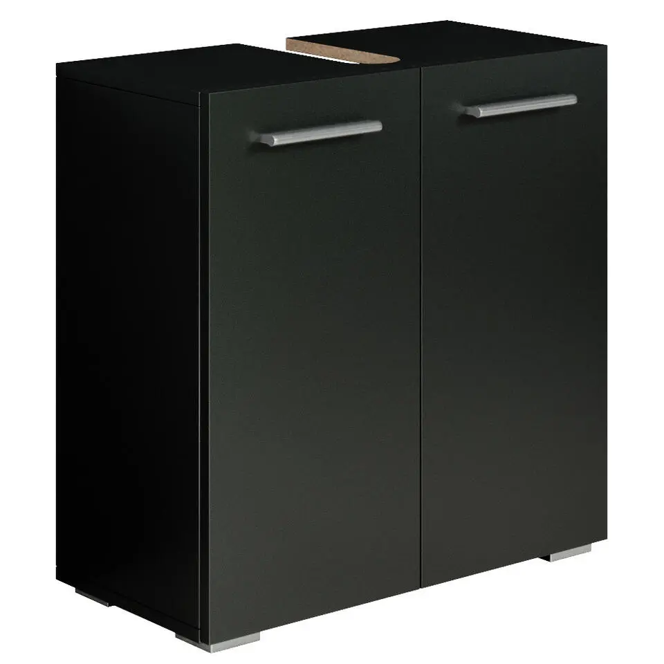Badplaats Wastafel Onderkast Jupiter 60 x 30 x 60 cm - Zwart - Badkamerkast –
