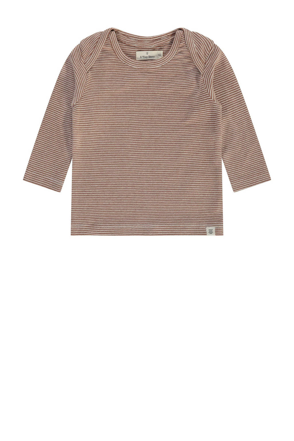 A Tiny Story baby gestreepte longsleeve bruin/beige