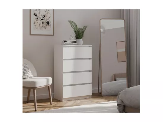 Commode Malwa M4 BLANC 4 tiroirs