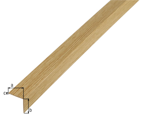 PVC hoekprofiel, eiken, 20x20x1,5 mm, 1 m