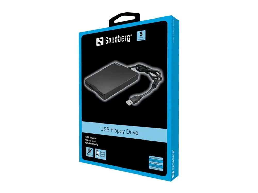 Sandberg USB Floppy Mini Reader - Disk drev - Diskette (1.44 MB) - USB - ekstern
