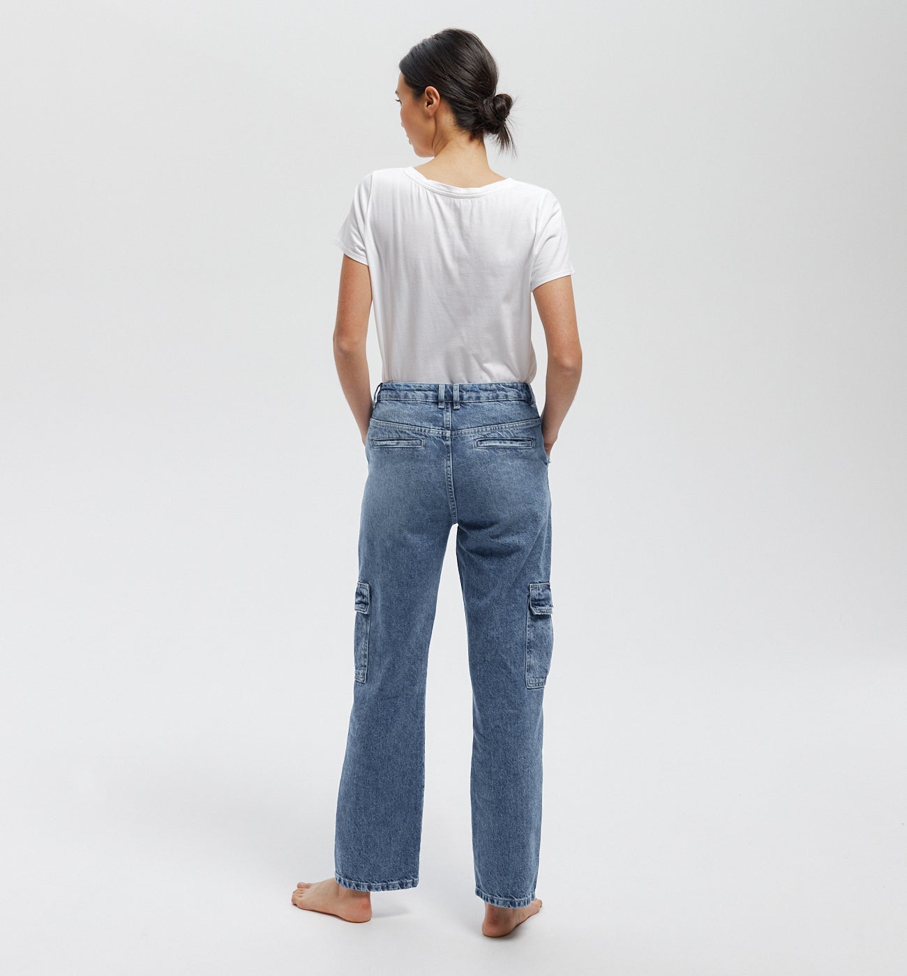 Jean cargo large Femme - Jean moyen
