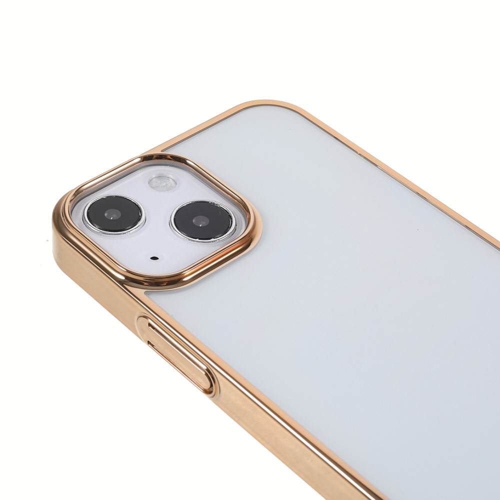 iPhone 13 Hardcase Hülle mit Galvanisiertem Rahmen - Gold / Transparent