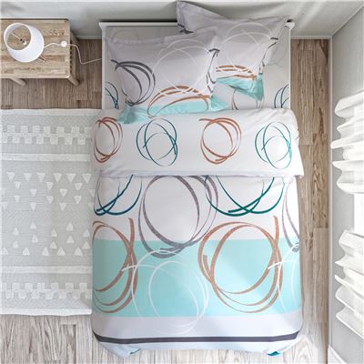Linge de lit rayures et spirales - BECQUET CRÉATION