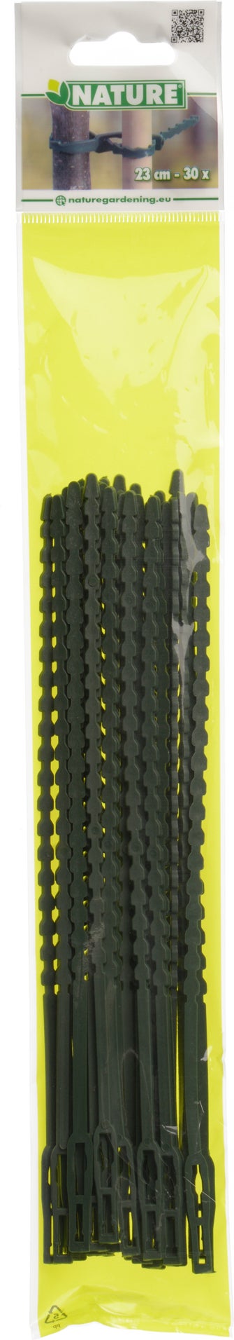 Nature Universele bindband met rattenstaartsluting 23cm groen 30st
