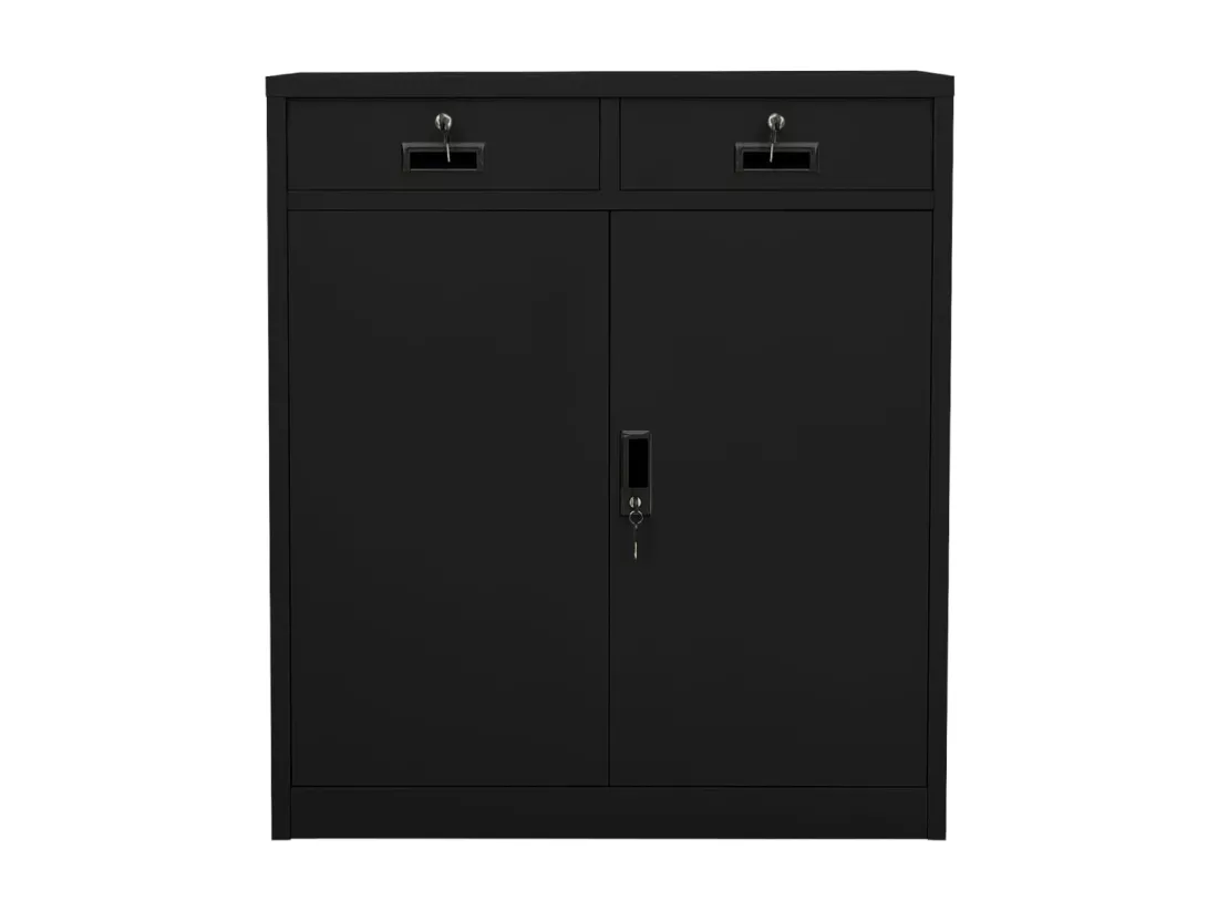 Armoire de bureau Noir 90x40x102 Acier