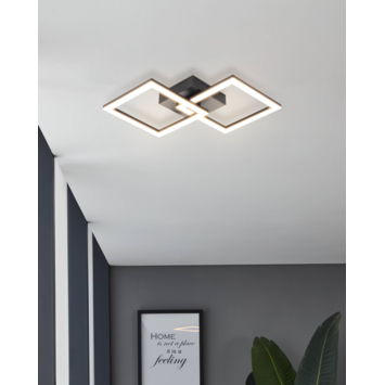 EGLO plafondlamp Huerta-E zwart led 19,2W