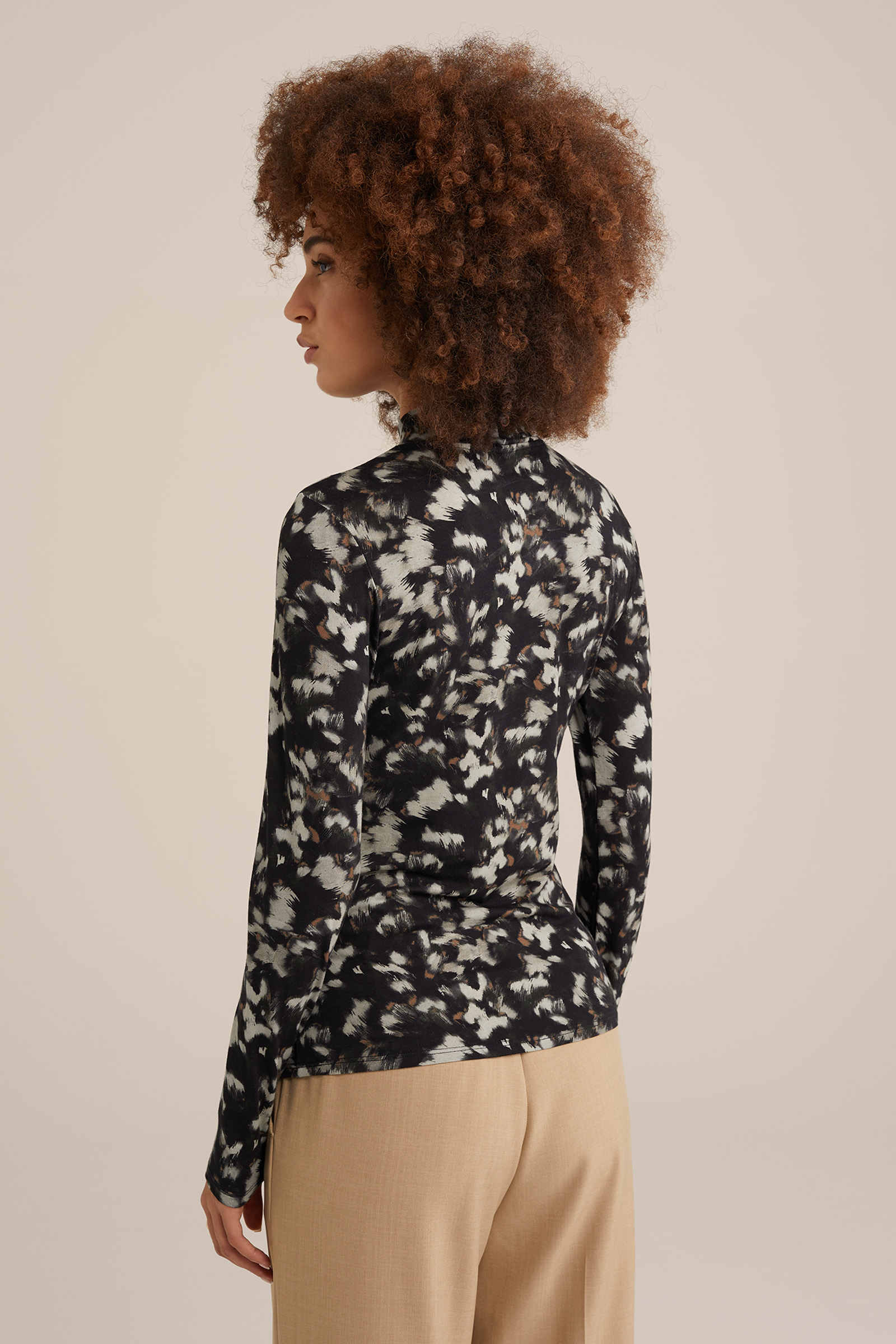 T-shirt met dessin WE Fashion Zwart
