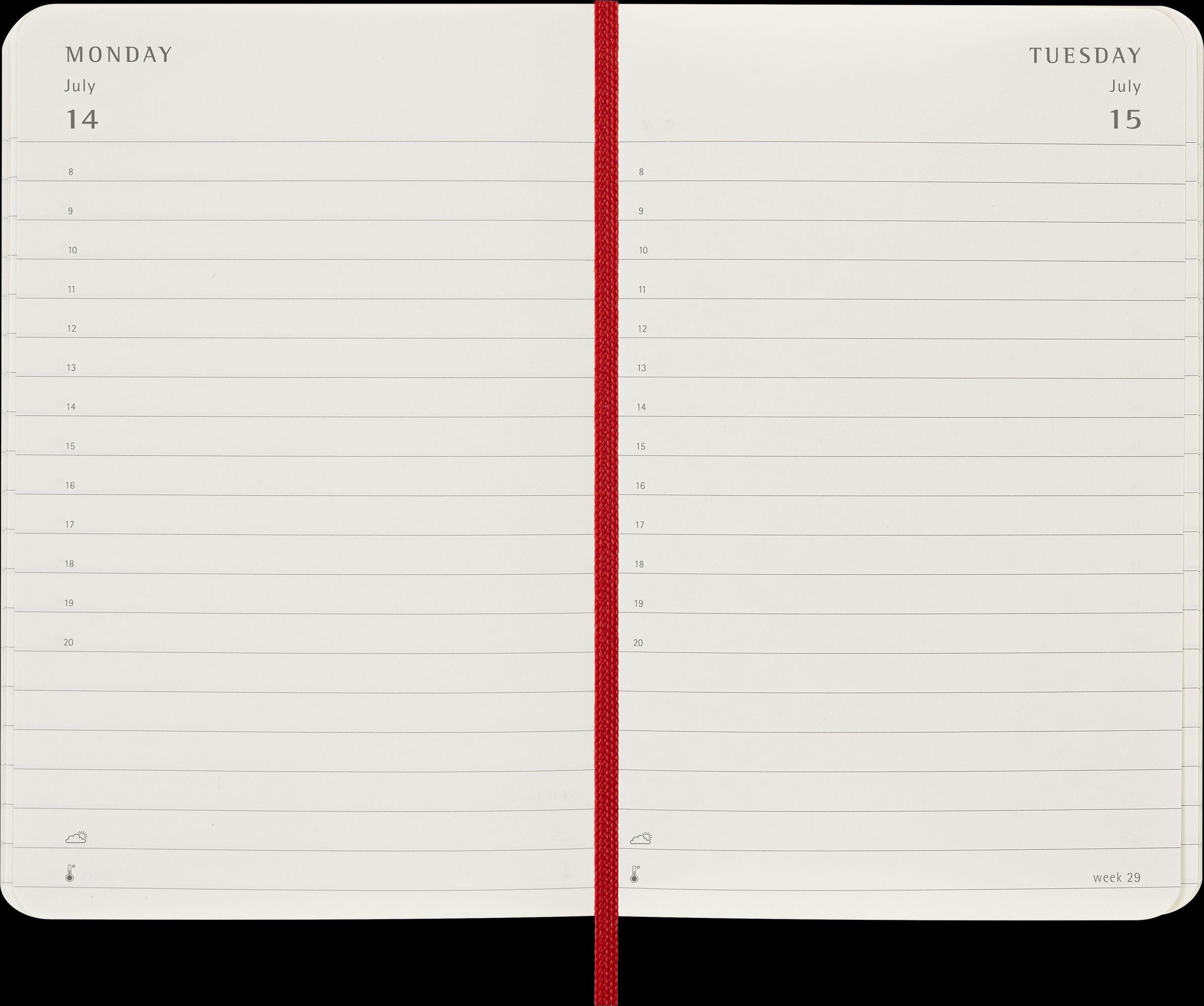 Moleskine 12 Monate Tageskalender 2025, Pocket/A6