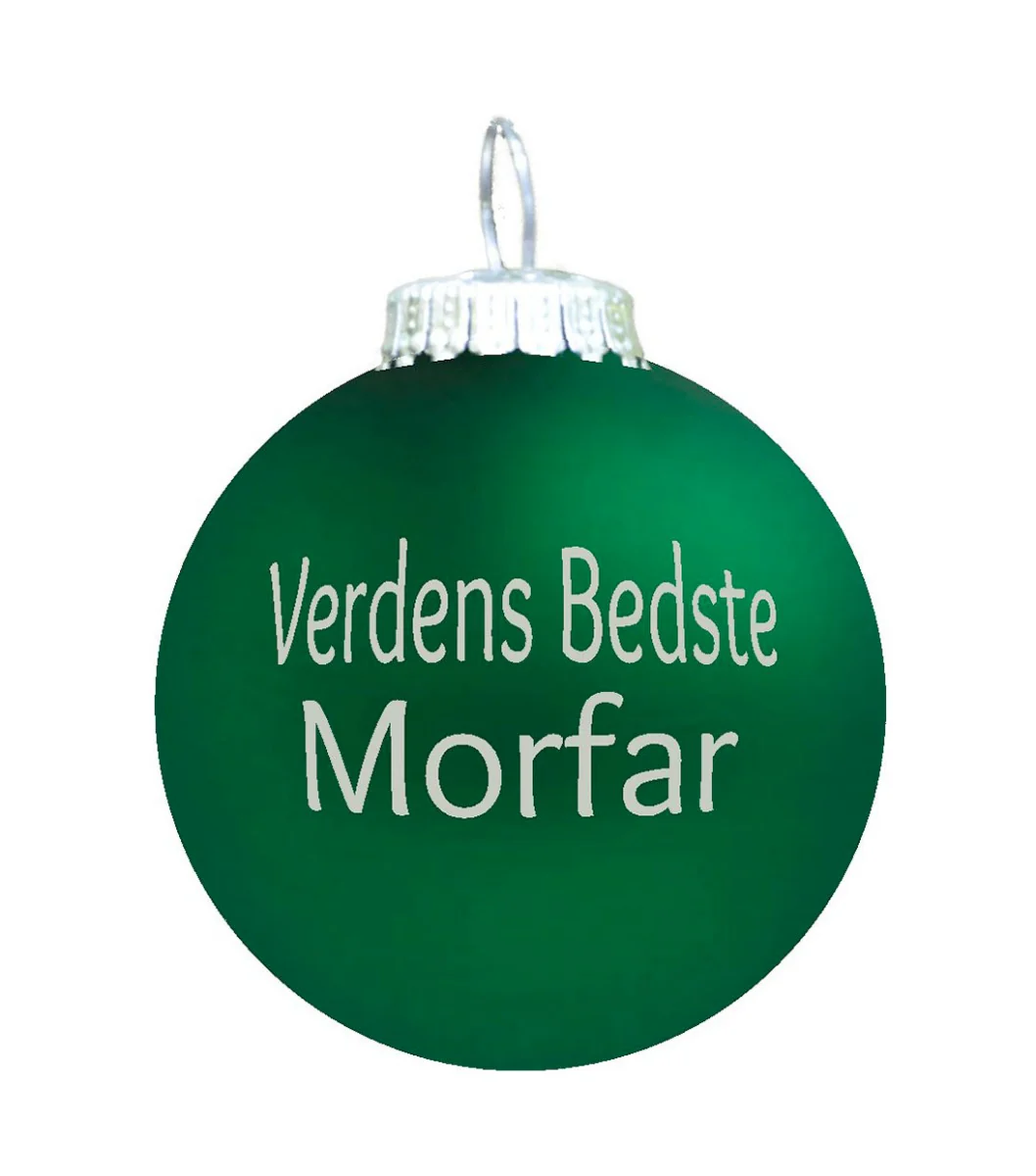 Rolsted Copenhagen  Verdens Bedste Morfar julekugle - grøn mat