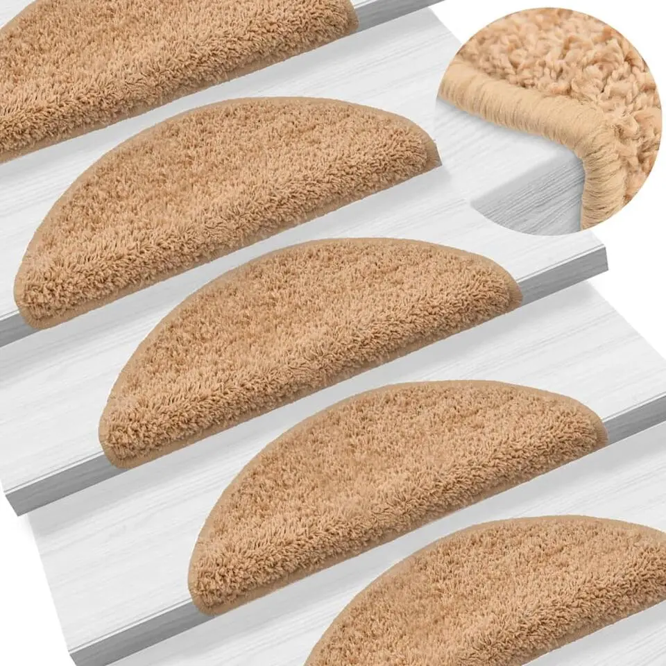 vidaXL - Tapijt Traptrede - Beige - Polypropyleen