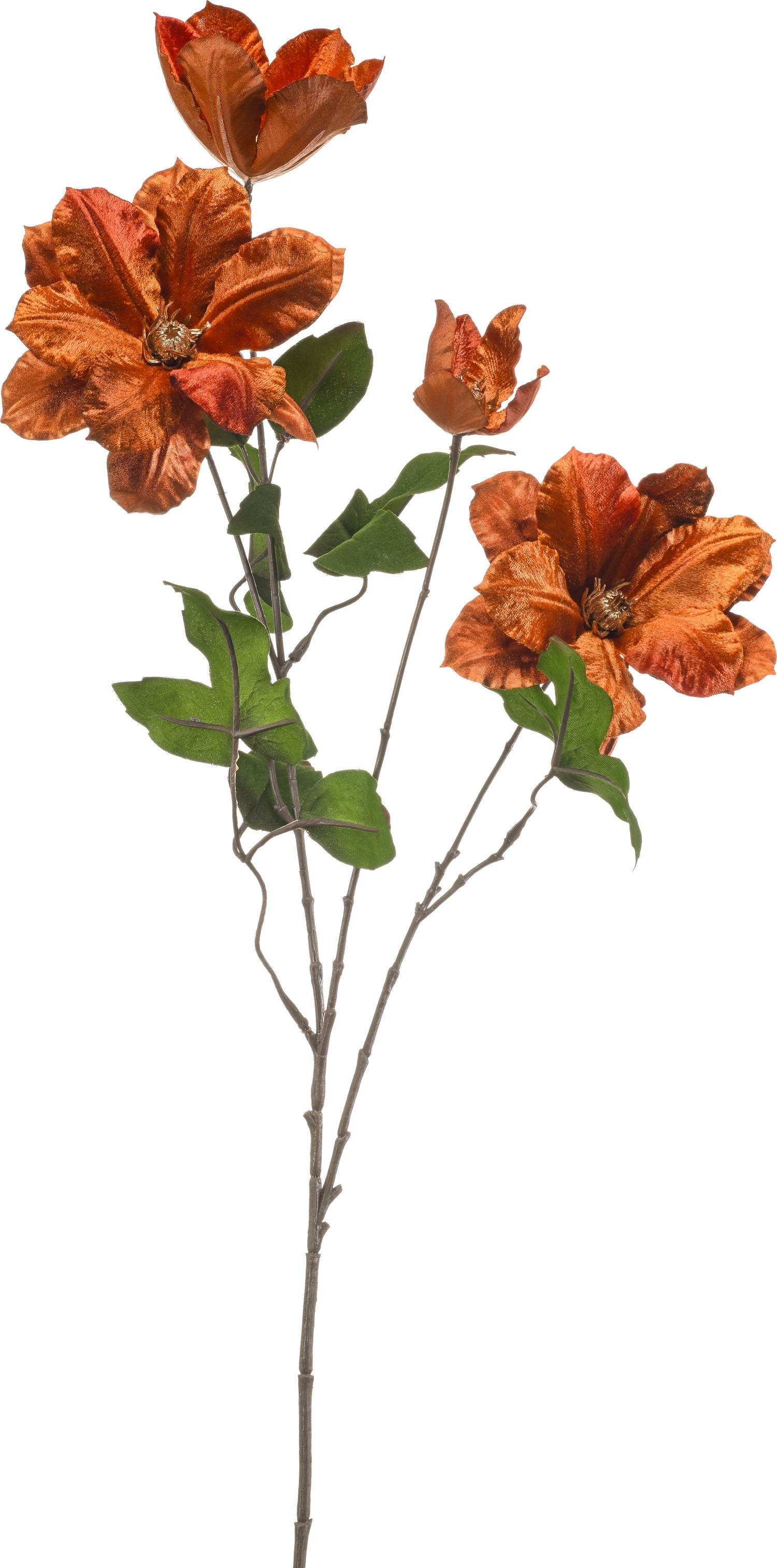 Emerald kunstbloem Clematis oranje 83 cm