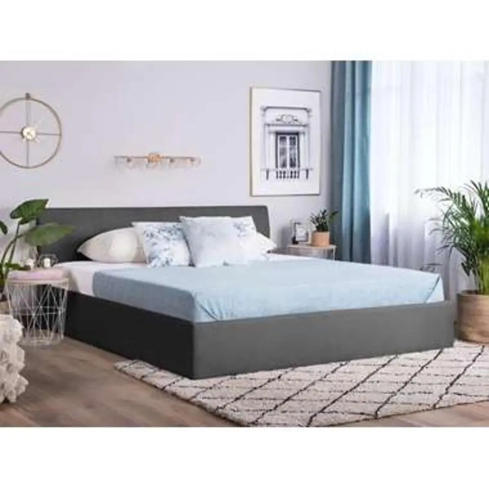 ORBEY - Tweepersoonsbed - Grijs - 160 x 200 cm - Polyester