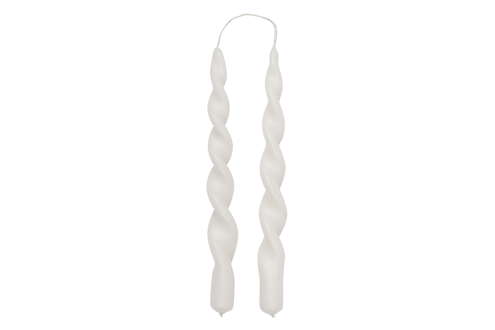 Twisted kronelys 2pk Hvit. H24 cm