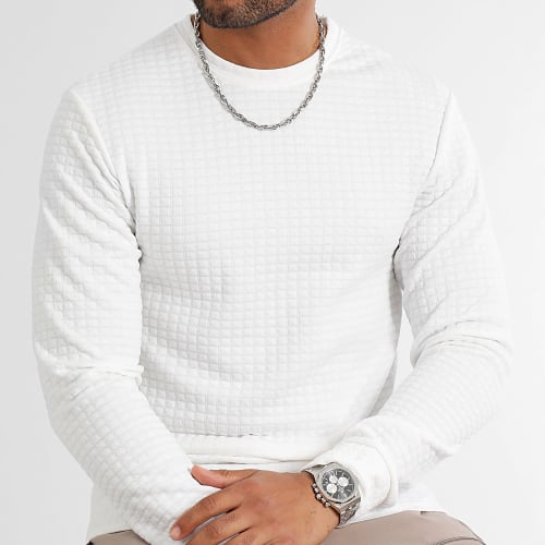 Sweat Texturé Oversize Square 0406 Blanc