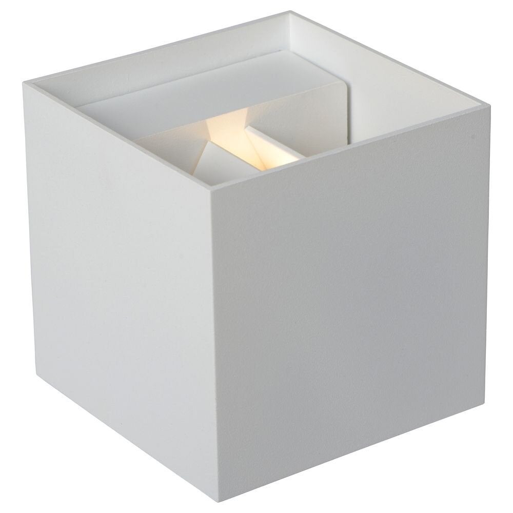 LED wandlamp Axi in wit 6W 350lm IP54 vierkant