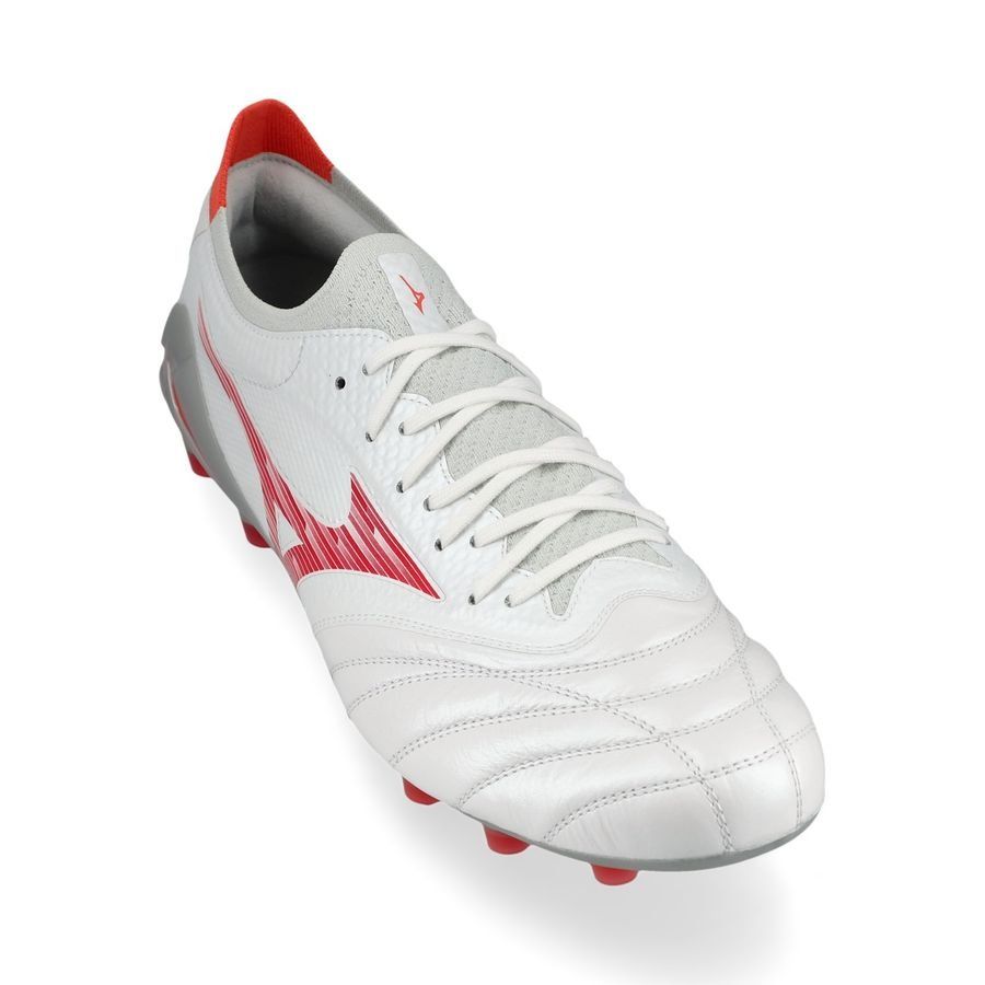 Mizuno Morelia Neo IV Beta Elite FG/AG Charge - Blanc/Radiant Red