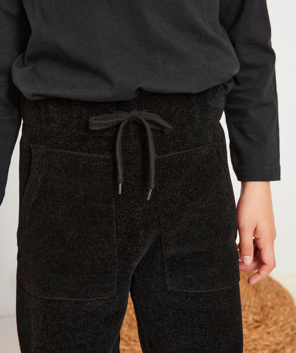 PANTALON SLIM NOIR EN VELOURS GARÇON