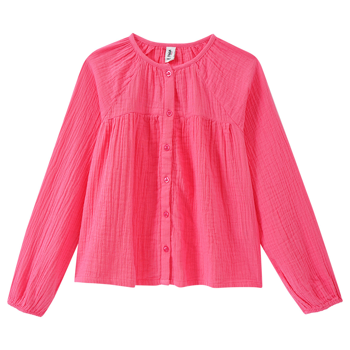 Yigga Mädchen Musselinbluse aus Bio-Baumwolle pink