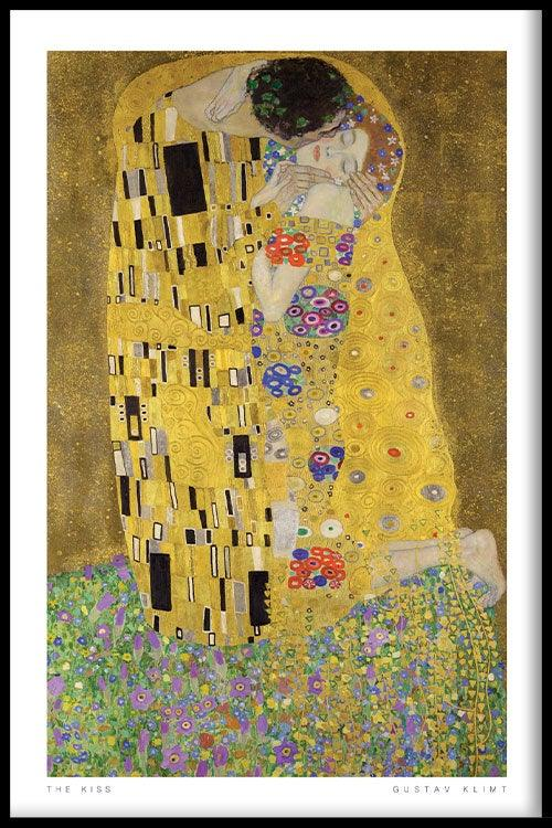 Walljar poster ingelijst - Gustav Klimt - De Kus Poster ingelijst - 50 x 70 cm