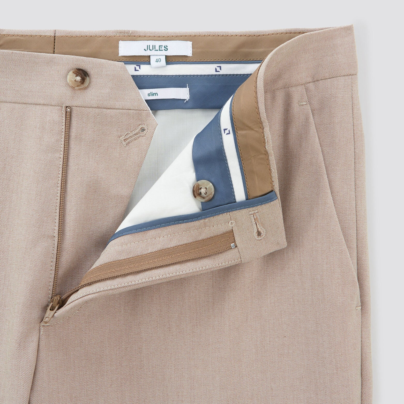 Pantalon de costume slim bi-ton Beige