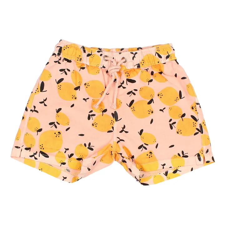 Búho Short de Bain Coton Bio Citrons | Corail
