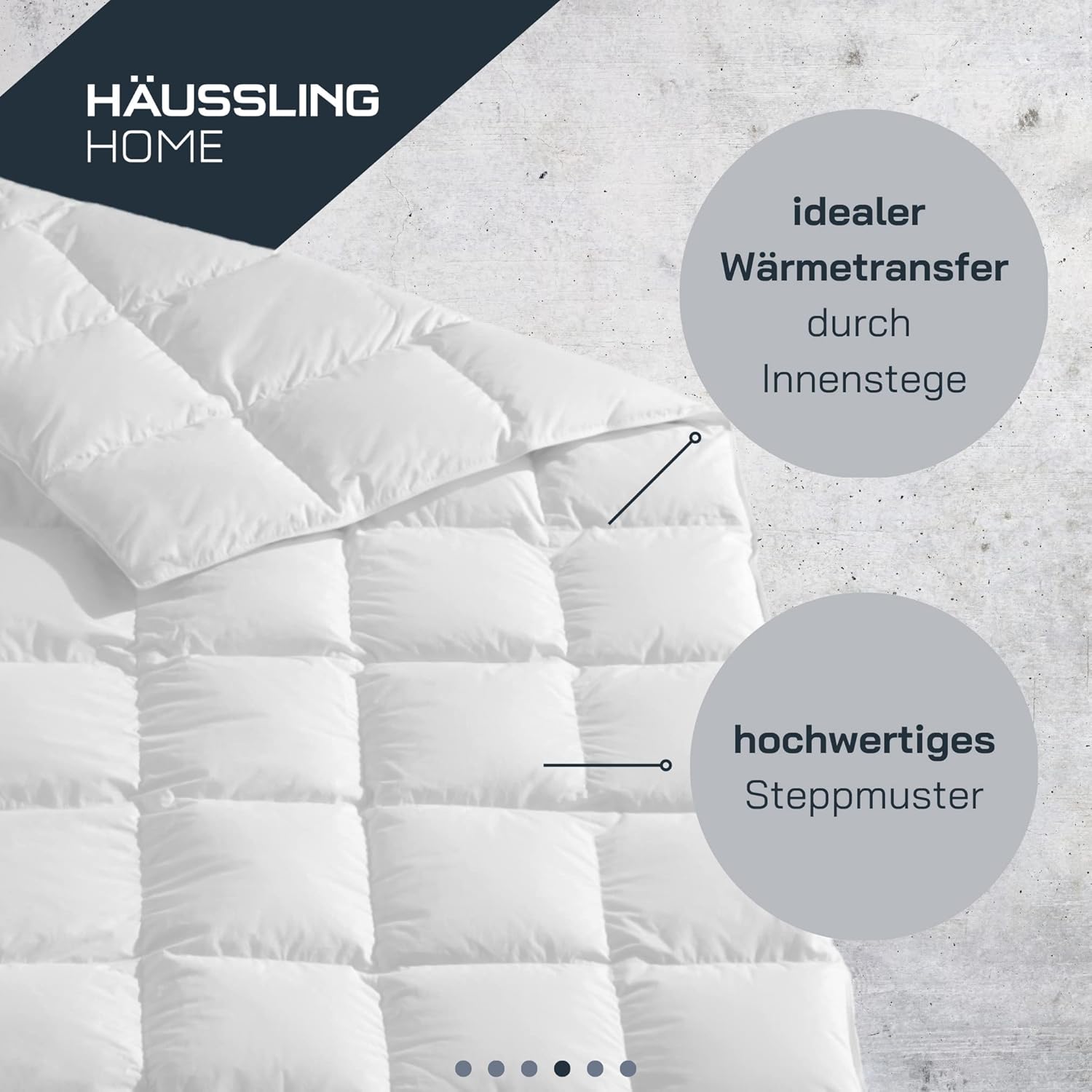 Häussling Home Daunendecke 200x200 cm | Ganzjahresdecke, Bettdecke, Made in Germany, 90% Daunen, auch für Allergiker geeignet, Bezug 100% Baumwolle,Füllgewicht 760g