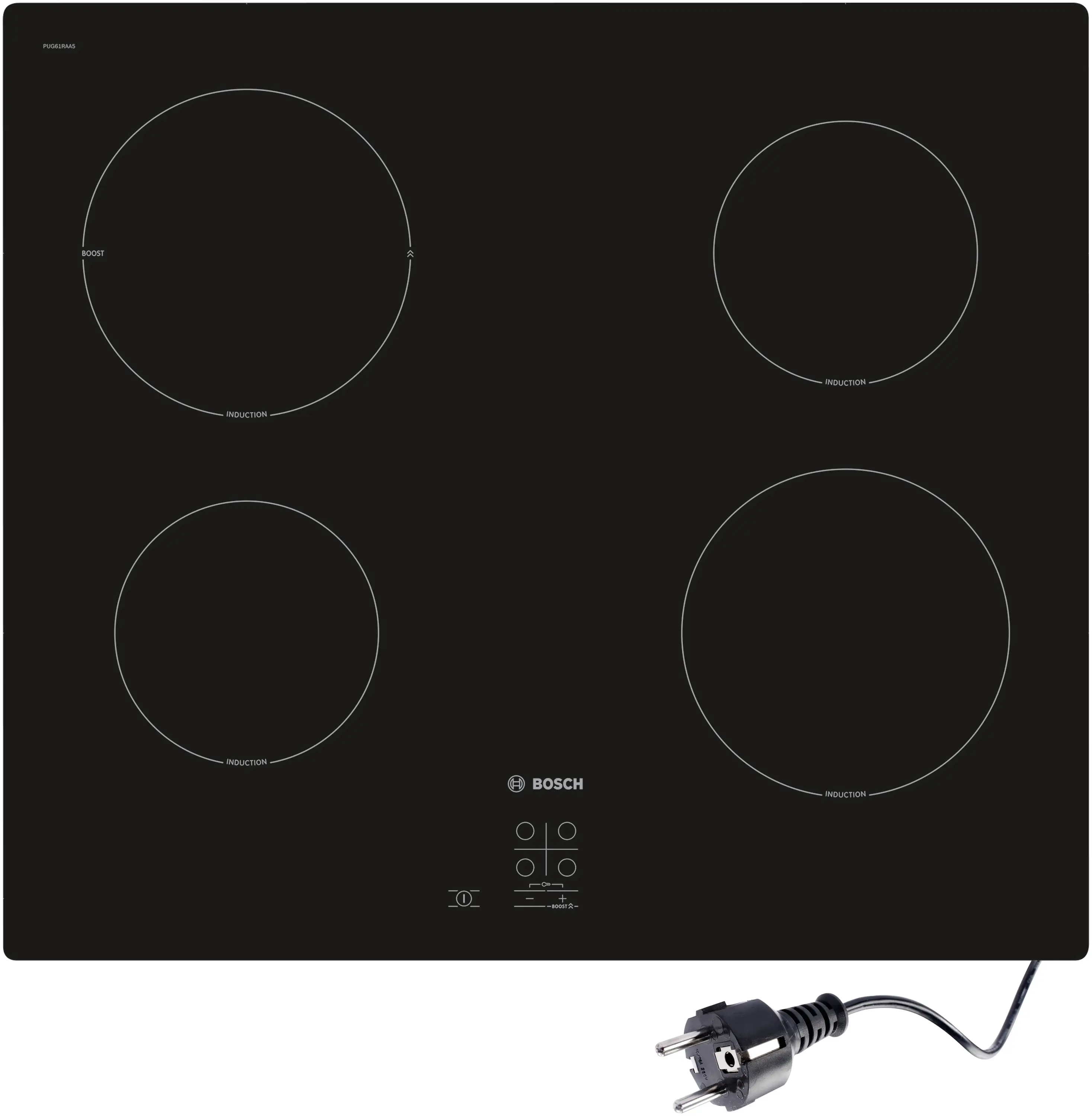 Serie 2 Inductiekookplaat 60 cm opbouwmontage zonder rand