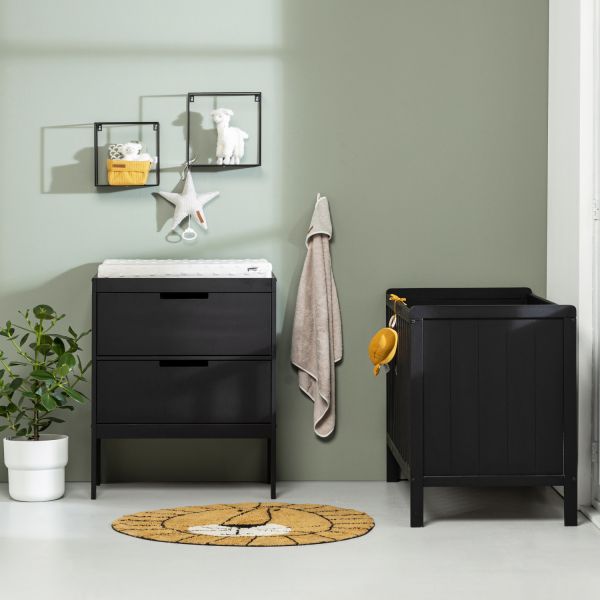 Europe Baby Ralph Babykamer Zwart | Bed 60 x 120 cm   Commode