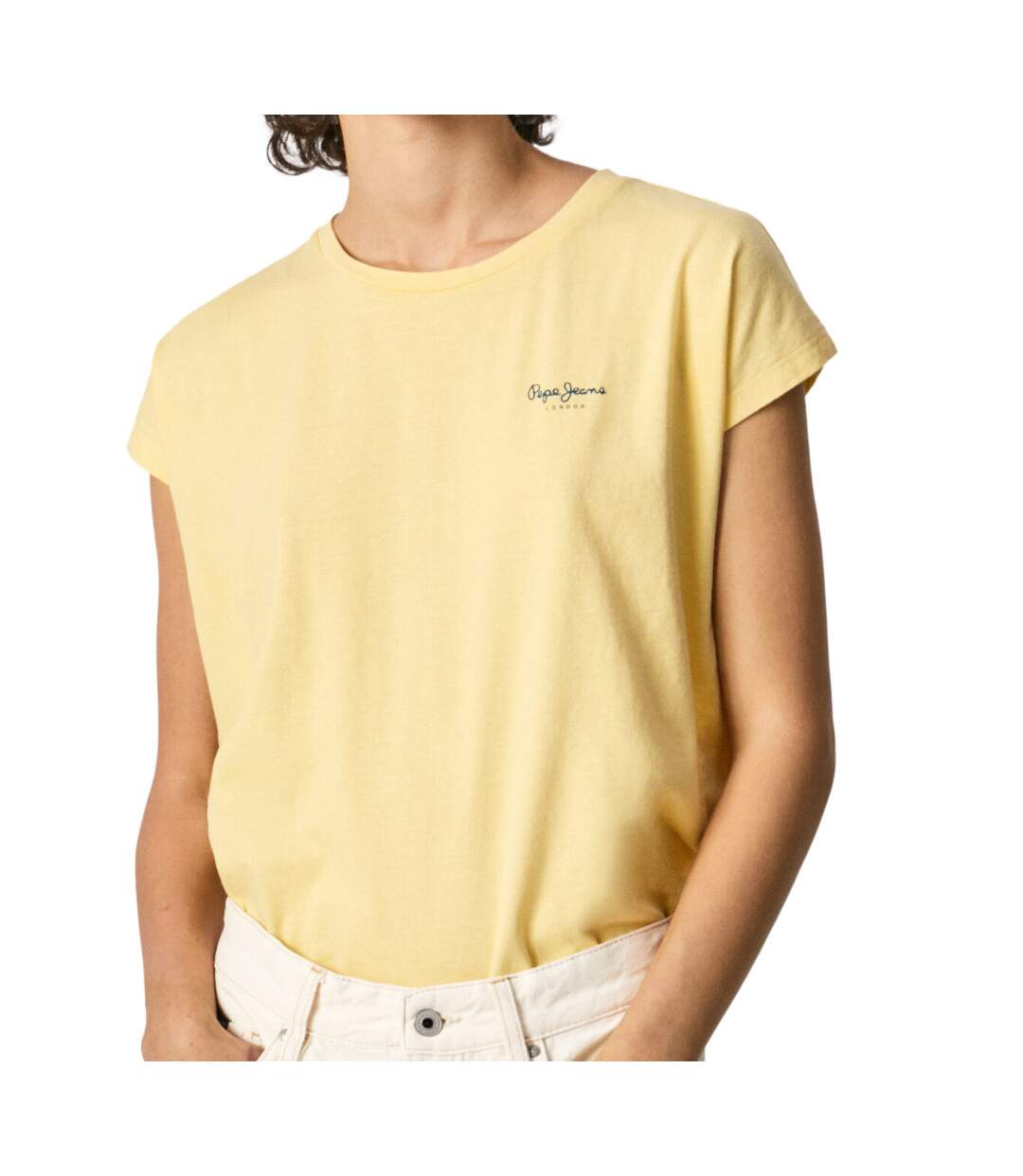 T-shirt Jaune Femme Pepe Jeans Bloom