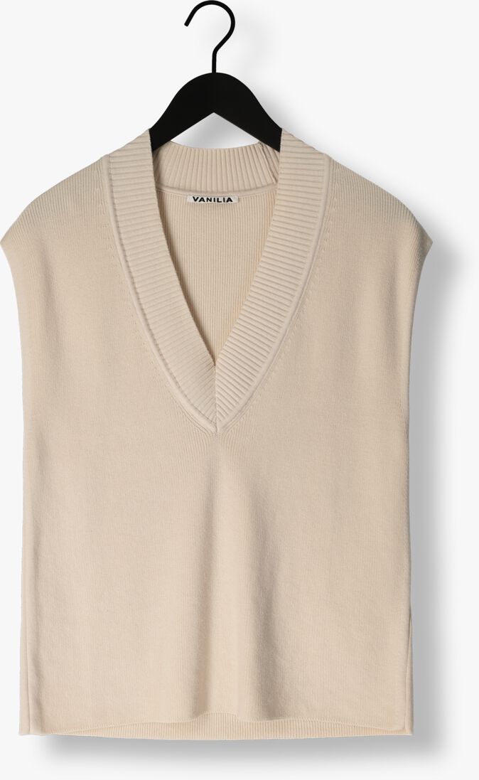 VANILIA beige vanilia spencer v-neck rib