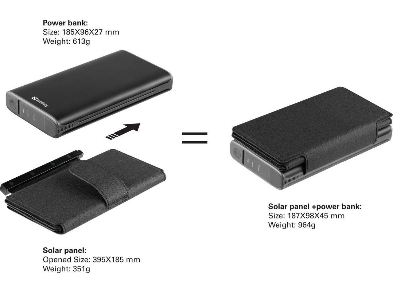 Sandberg - Solar 4-Panel Powerbank 25.000mAh