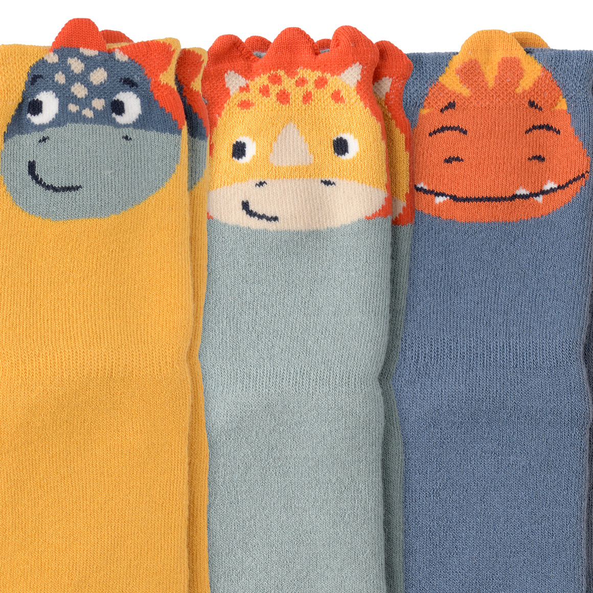 Topomini 3 Paar Baby Stoppersocken mit Tier-Motiven salbei / gelb / blau