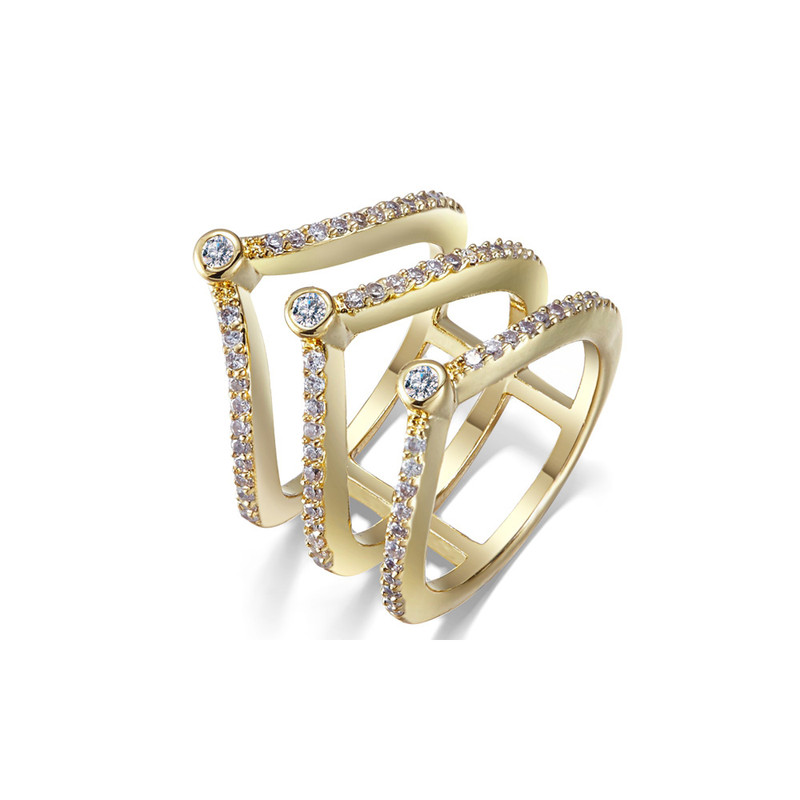 Bague orné de cristal de Swarovski Blanc et Plaqué Rhodium