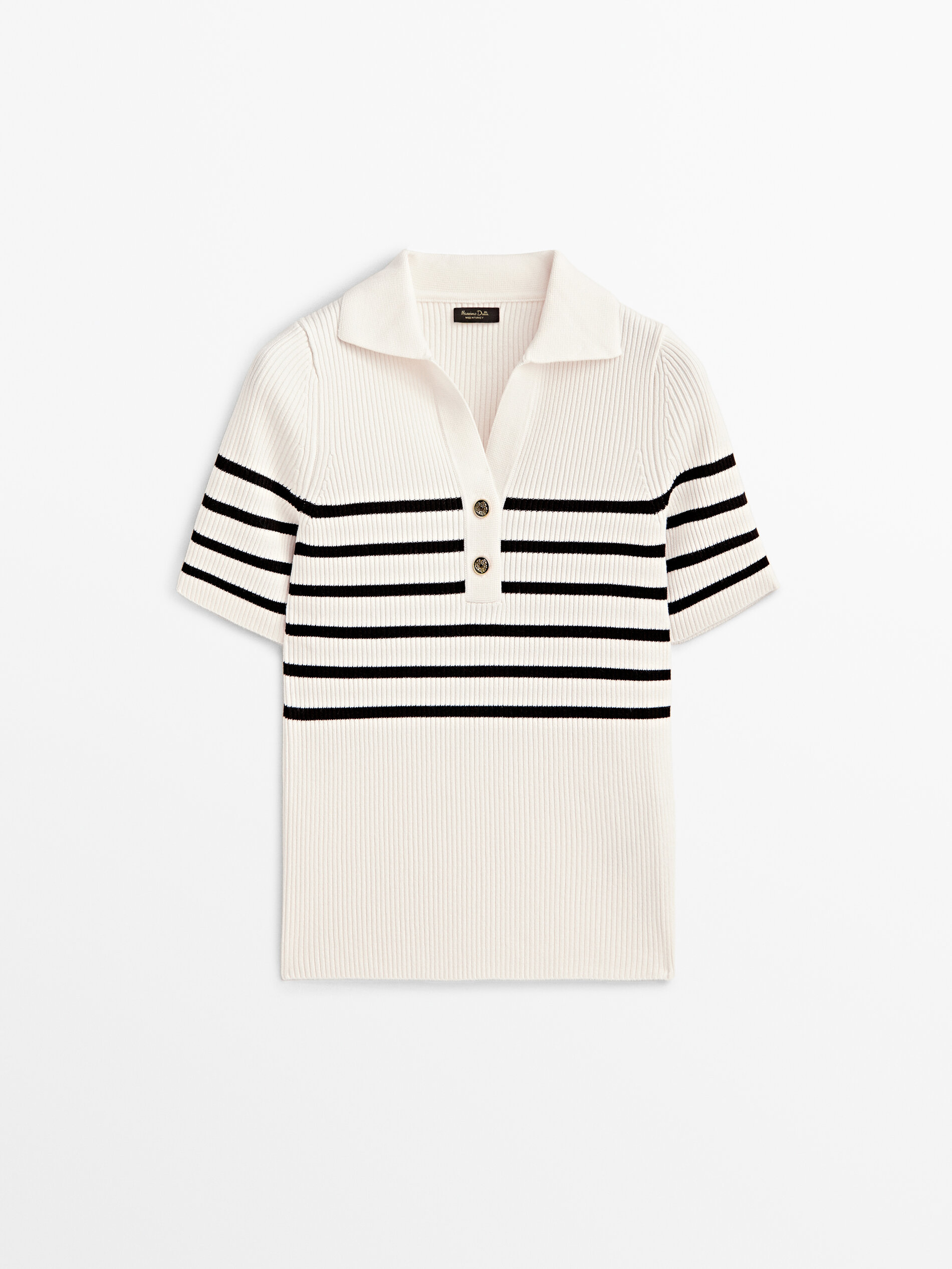 Suéter de gola alta canelado listrado - OFF-WHITE