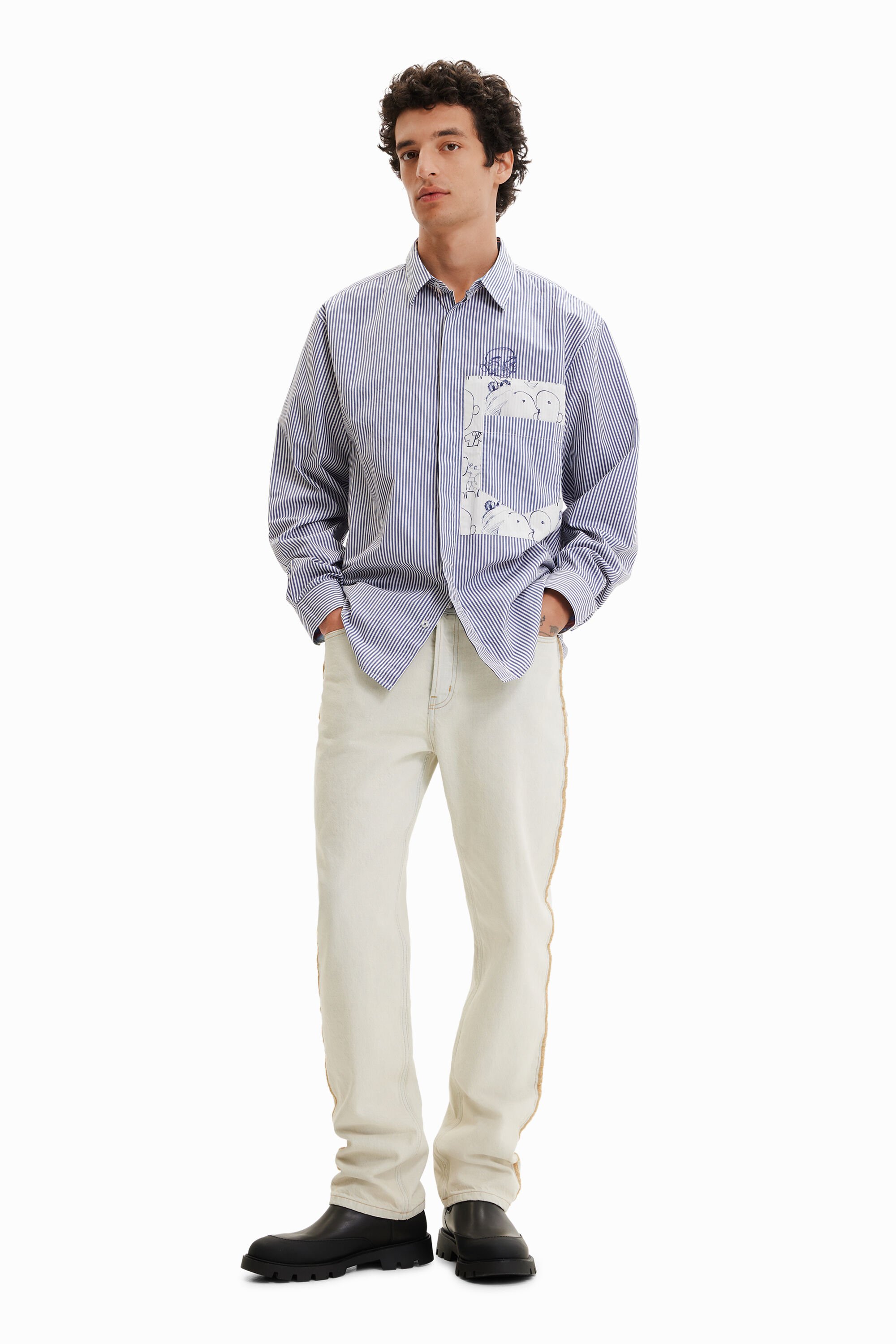 Chemise rayures patchwork