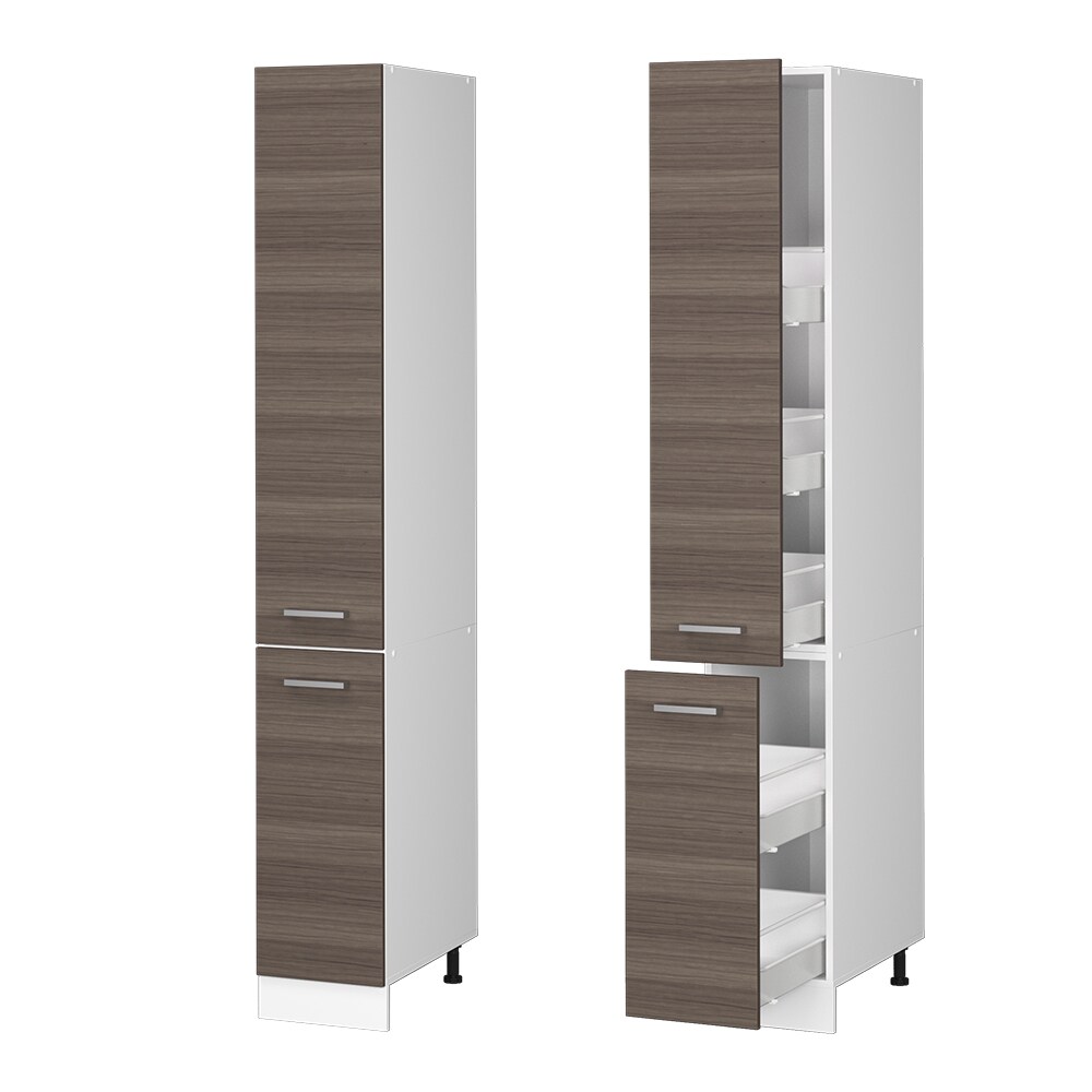Vicco Apothekerhochschrank Küchenschrank Küchenzeile R-Line 30 cm Weiß Edelgrau