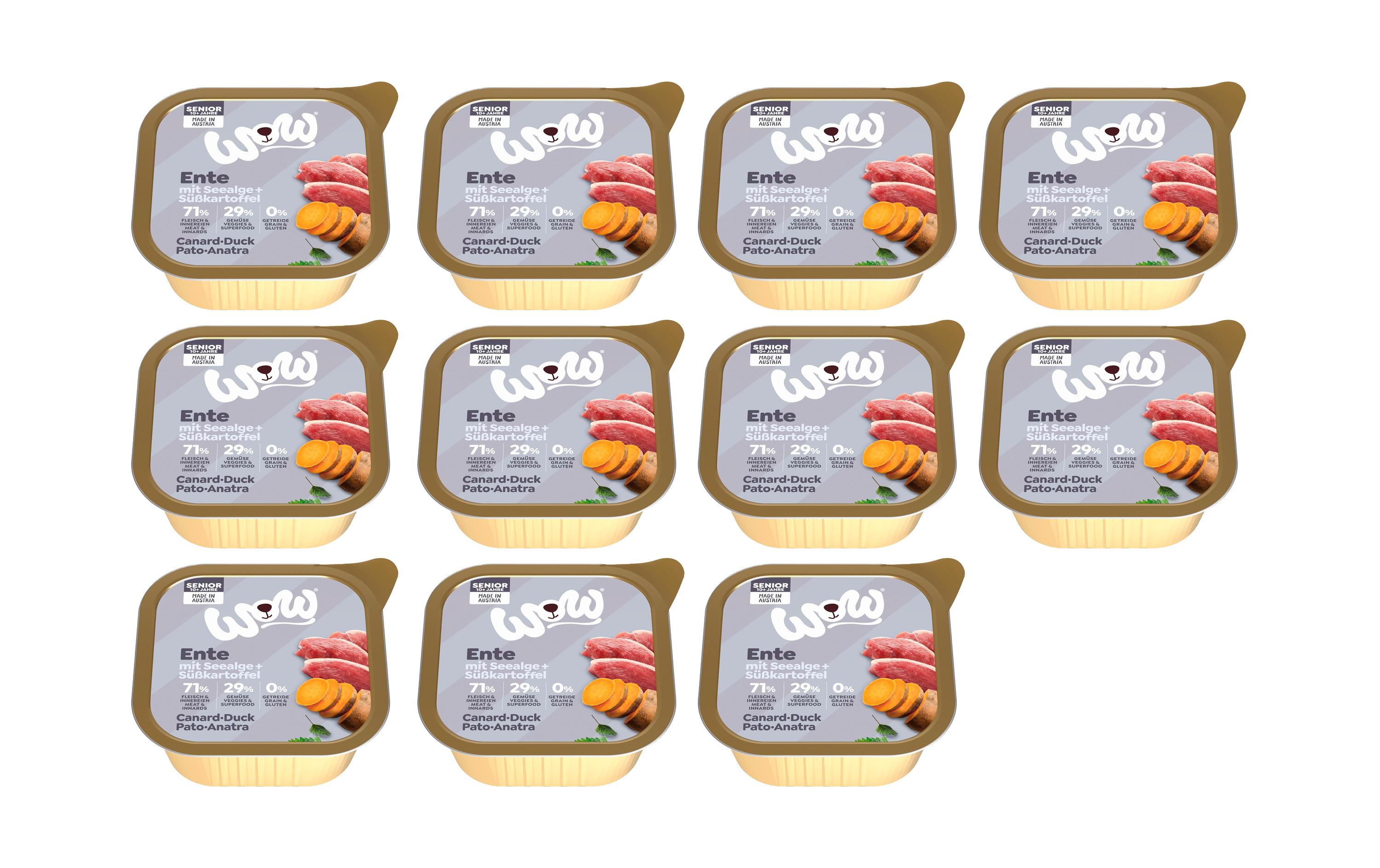 Nassfutter Senior Ente Schale, 11 x 150 gAlleinfuttermittel für Senior Hunde