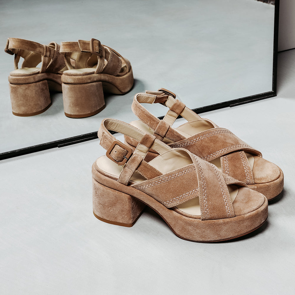 VIA VAI beige sandalen Elia Paisley