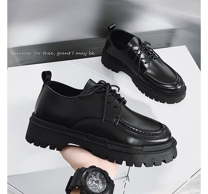 Tanzanite - Platform imitatieleren veterschoenen