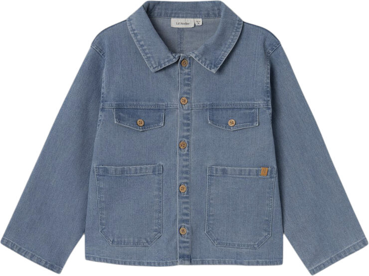 Lil' Atelier NMMOKAJA LS DNM SHIRT 4360-LS O LIL Blå