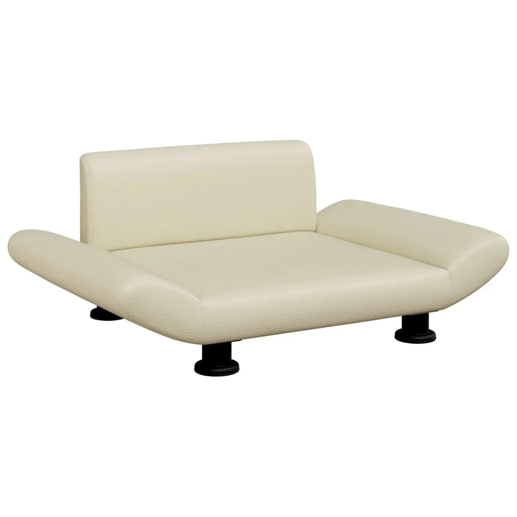 Cama para cães em couro sintético creme vidaXL, 70x45x28 cm